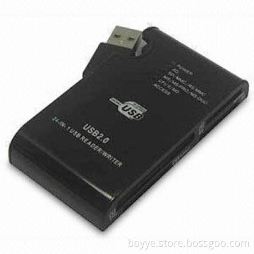 All-in-one Card Reader with 5V DC Power Supply and CF/MD, SD/MMC/SDHC/RS MMC Supports Memory Cards